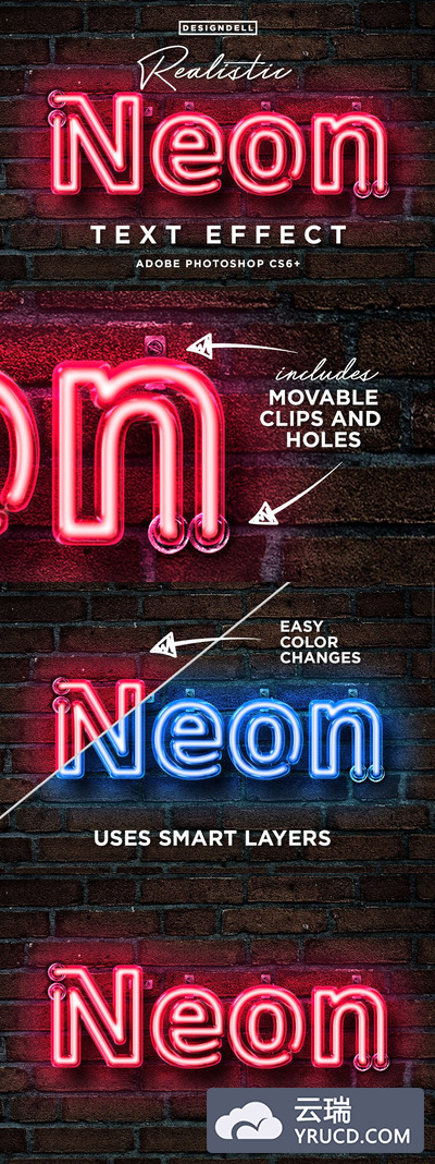 逼真霓虹Photoshop效果 Realistic Neon Photoshop Effect