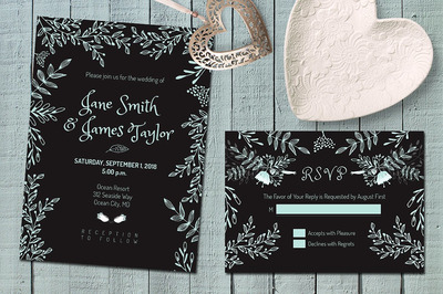 优雅婚礼邀请函 Dark Wedding Invitation