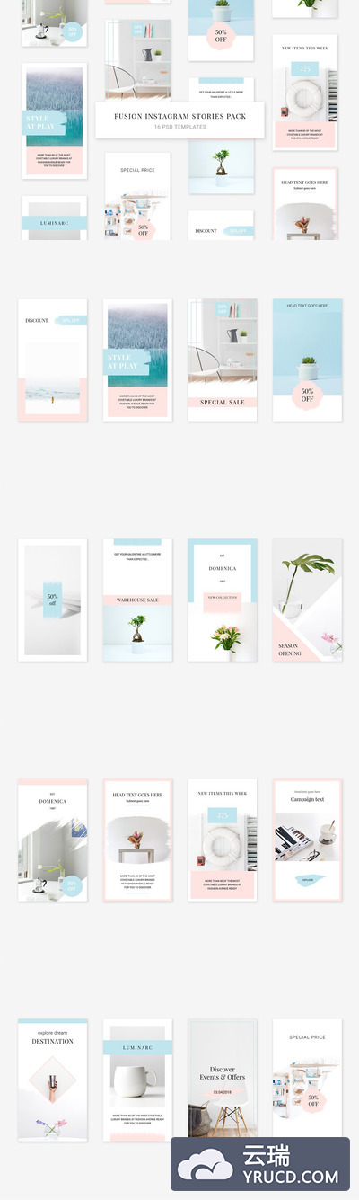 时尚简洁图片模板 Fusion Instagram Stories Pack
