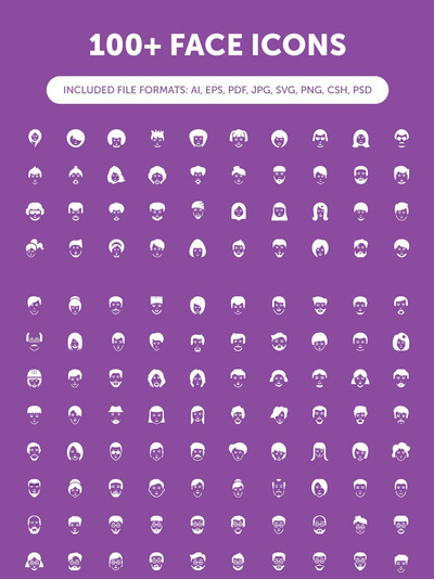 人物头像图标制作 100+ Face Icons