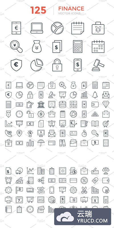 金融矢量图标 125 Finance Vector Icons