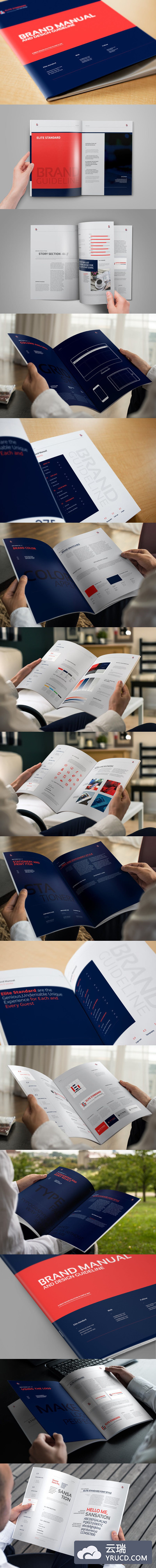 时尚高端简约多用途的高品质品牌手册房地产楼书画册企业宣传册设计模板（InDesign）