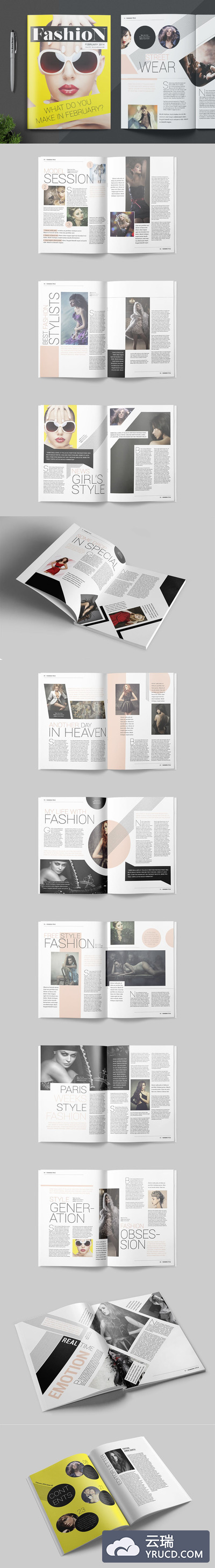 时尚的多图杂志画册设计下载[indd]