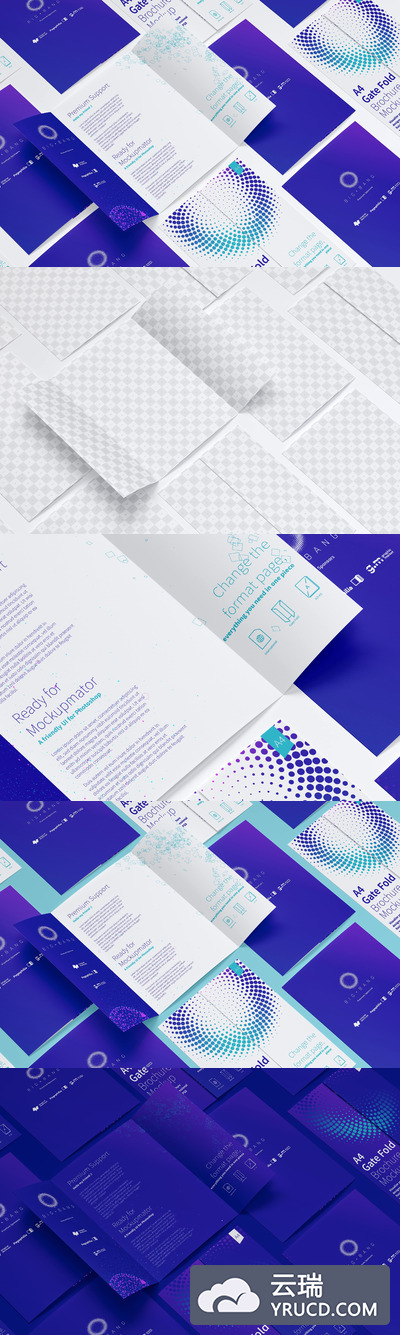 A4门折页小册子模型 A4 Gate Fold Brochure Mockup 06