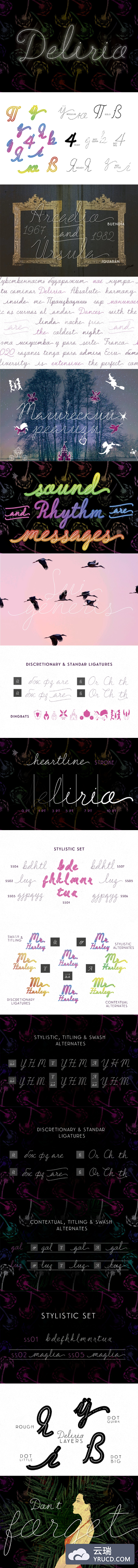 手写签字字体 Delirio Font Family