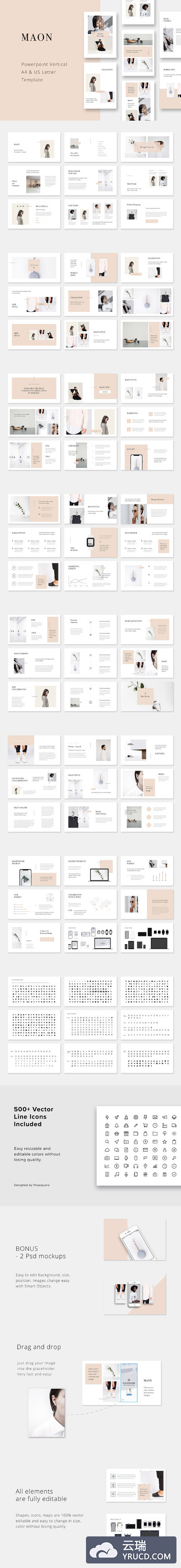 社交图片模板 MAON - Vertical Powerpoint Template
