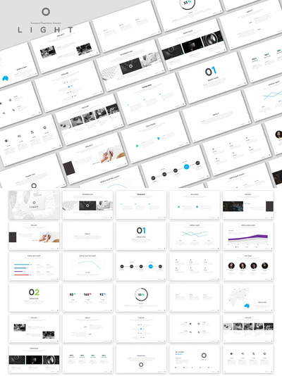 简约时尚高端高级灰配色的powerpoint幻灯片演示模板（pptx）