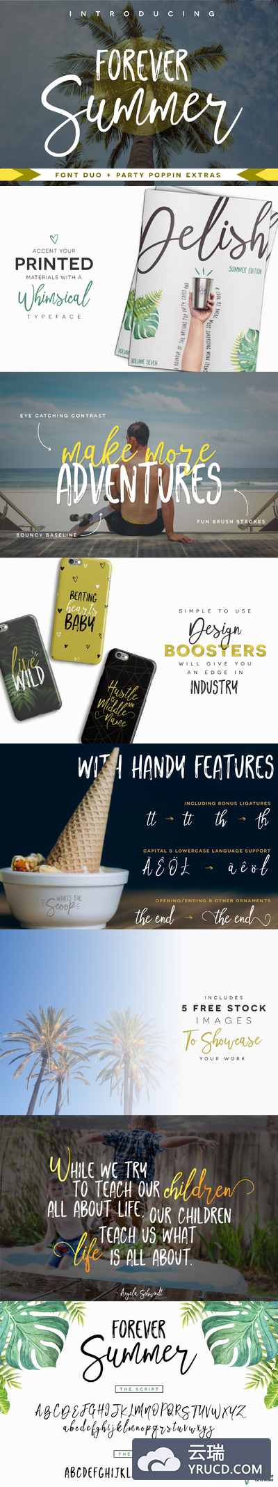 手写趣味字体 Forever Summer + Extras