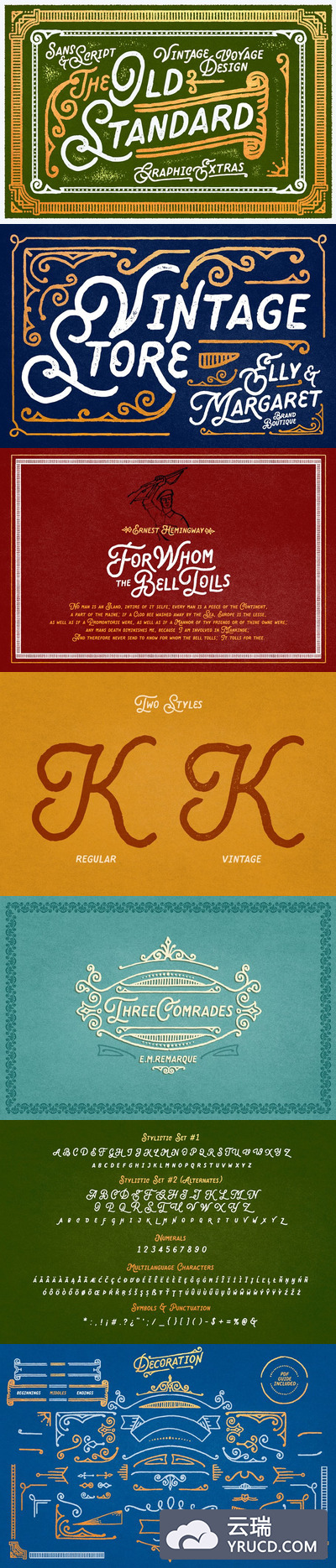 复古标准字体 Old Standard • Sans & Script