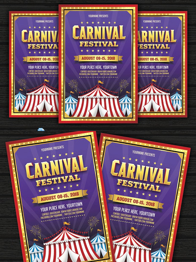 马戏团表演海报设计 Carnival Festival