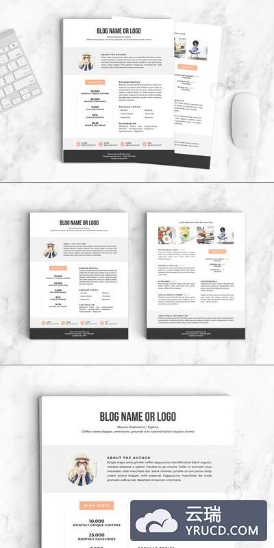 高端简历模板 Media Kit Template | No.1