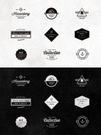 复古logo设计元素 9 Vintage Typographic Logos