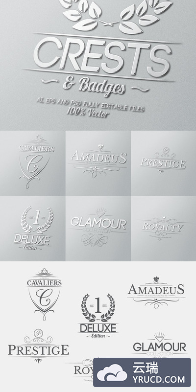 徽章logo素材模板 Crests Badges & Labels Vol.1