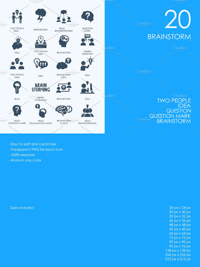 头脑风暴的图标制作 Brainstorm icons