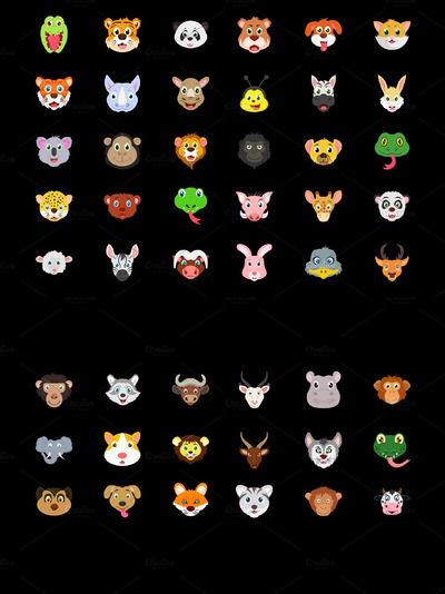 可爱的动物图标下载 Set of Cute Animals