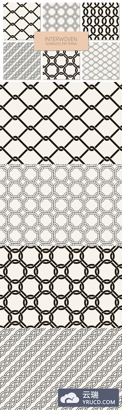交织无缝图案集 Interwoven Seamless Patterns Set