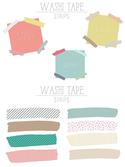 胶带矢量插画 Washi Tape Strips
