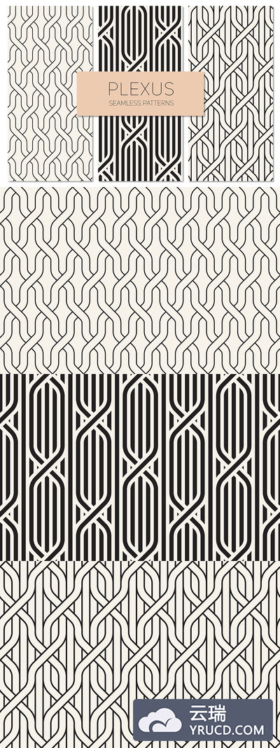 丛状无缝图案集 Plexus Seamless Patterns Set 1