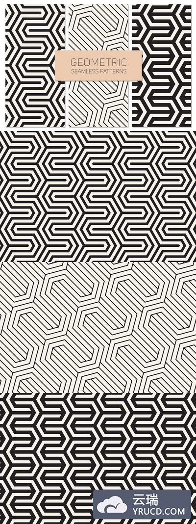 几何无缝背景纹理 Geometric Seamless Patterns Set 16