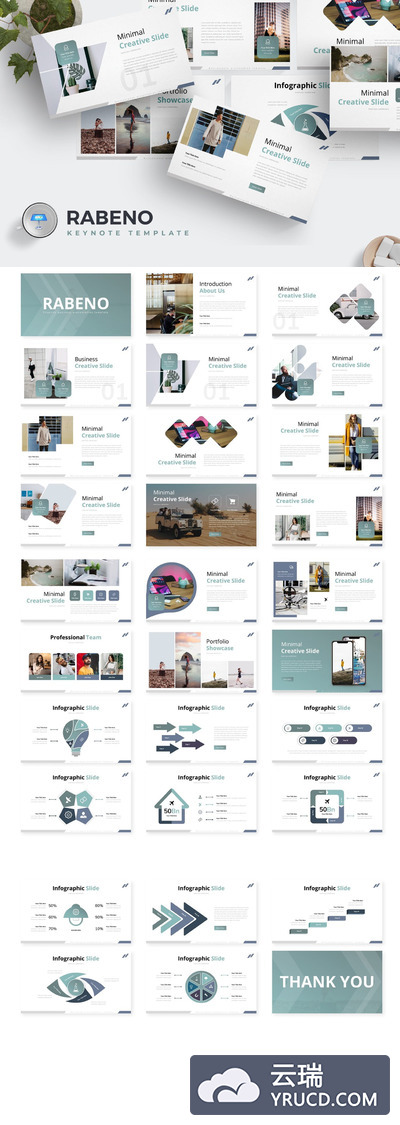 时尚高端简约多用途的高品质几何图形keynote幻灯片演示模板（key）