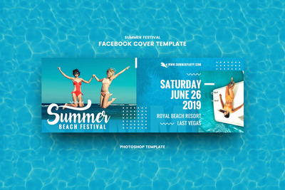 时尚高端多用途的高品质夏天夏季渡假暑假Facebook社交媒体banner海报设计模板