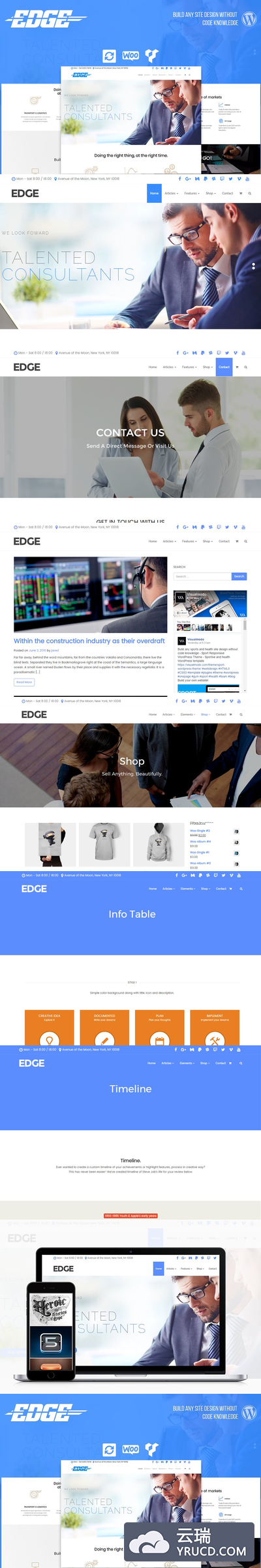 时尚博客网站主题模板 Edge Finance WordPress Theme