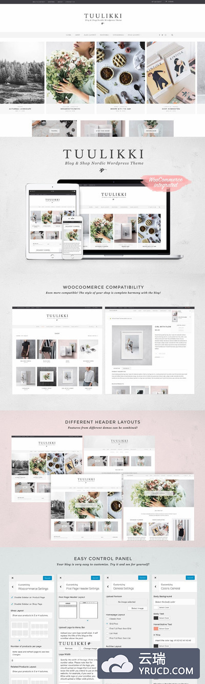优雅的设计网站模板 TUULIKKI Nordic Blog & Shop Theme