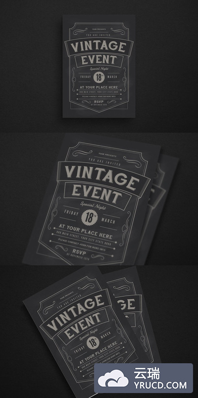 经典海报设计 Vintage Event Flyer