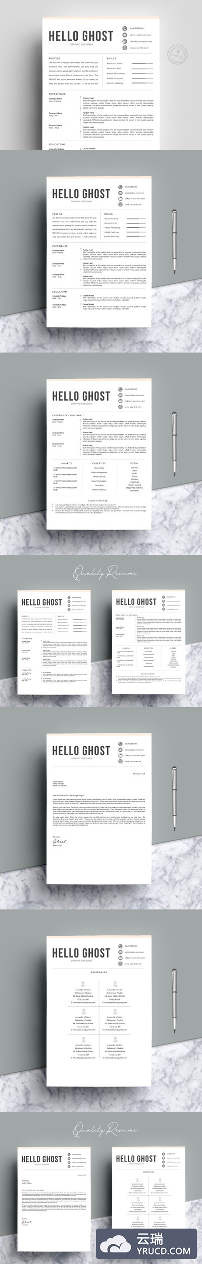 创意简历模板 Creative Resume Template | 4 Pages