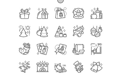 圣诞快乐系列图标下载 Merry Christmas Line Icons