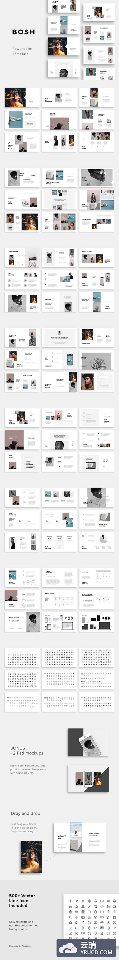 时尚PPT素材模板下载 BOSH - Powerpoint Template