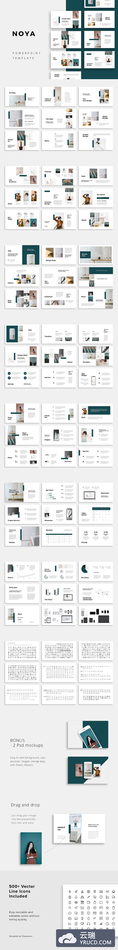 时尚ppt制作模板 NOYA - Powerpoint Template