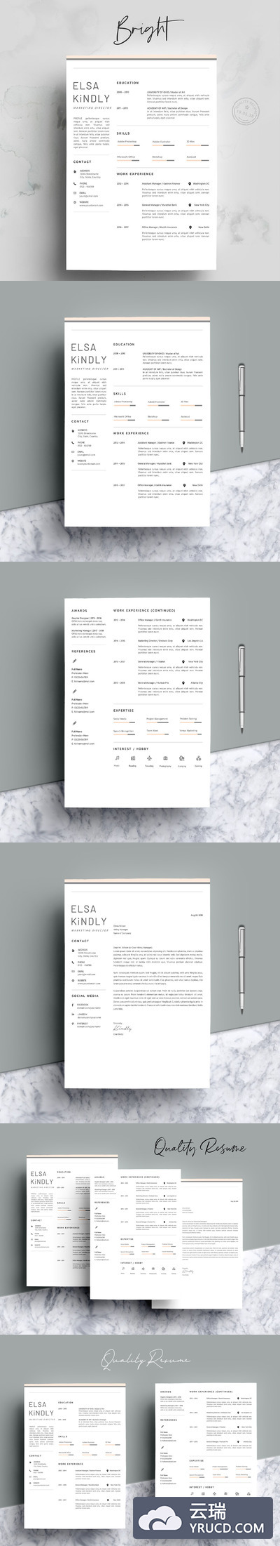 时尚简历模板 Resume Template - Bright