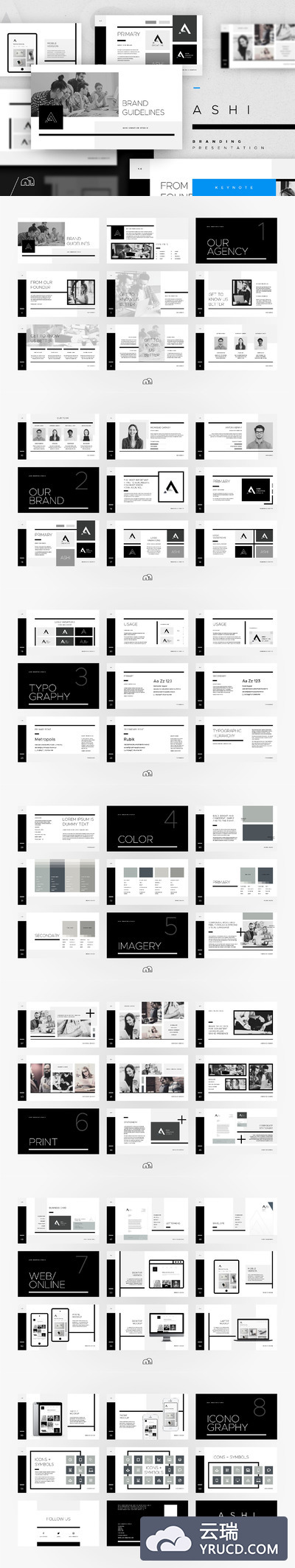 品牌演示ppt素材模板 Brand Keynote - Ashi