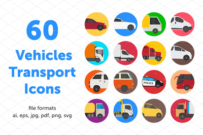 货车交通矢量图标 60 Vehicles Transport icons