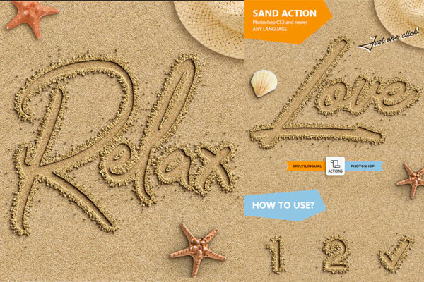 海滩沙子文本风格ps动作下载