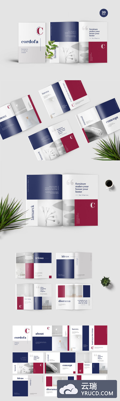 欧式家具产品展示图册宣传册设计模板下载[INDD]