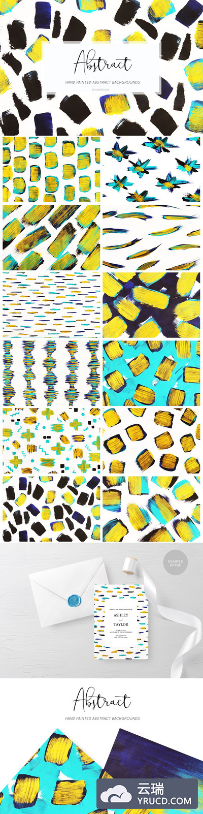 黑蓝金混合色彩抽象背景图案设计素材