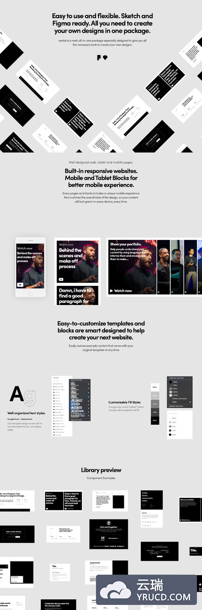 专业的酷炫网站ui网页模板套装下载[Fig,Sketch]