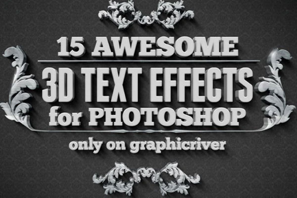 15种独特的逼真3D文本效果图层样式套装