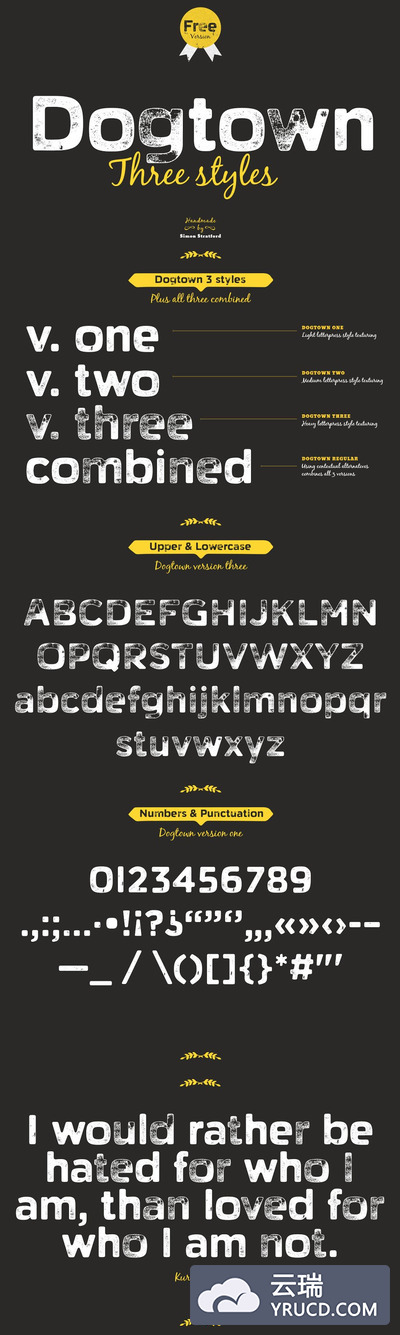 粗狂无衬线字体 Dogtown sans serif headline font