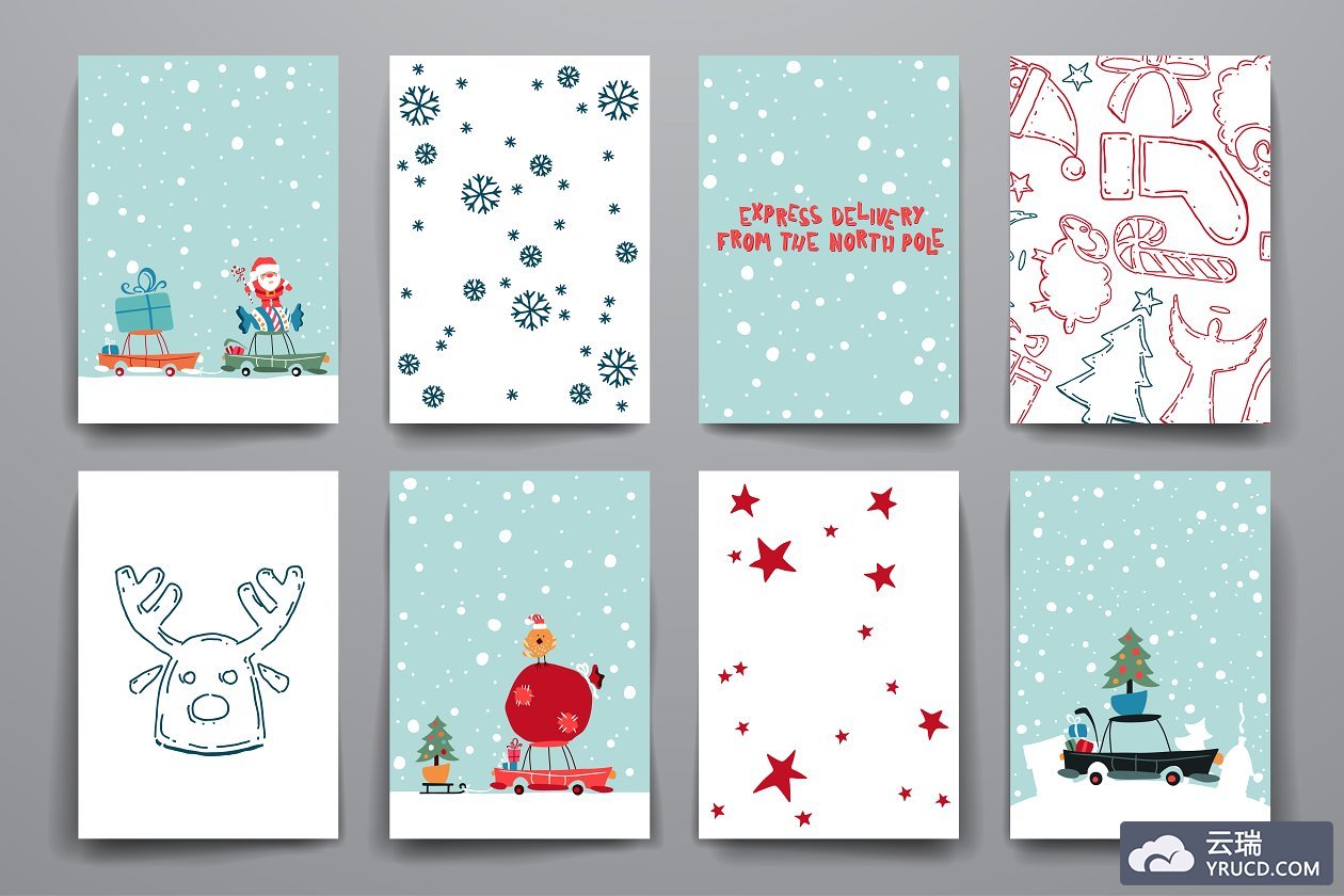 圣诞快乐卡片模板 Merry Christmas Card Templates