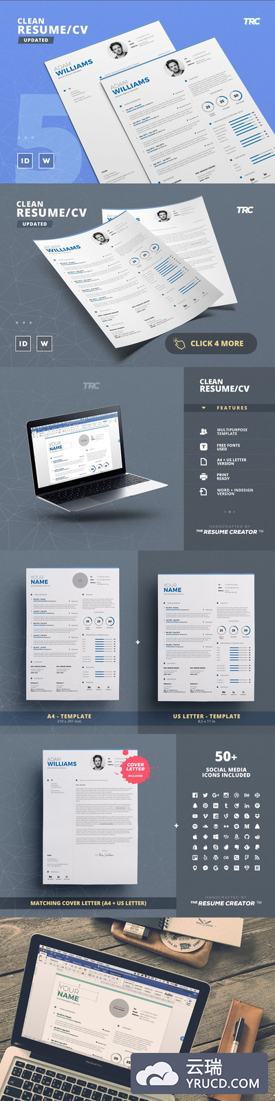 干净的简历模板 Clean Resume/Cv Template Volume 5