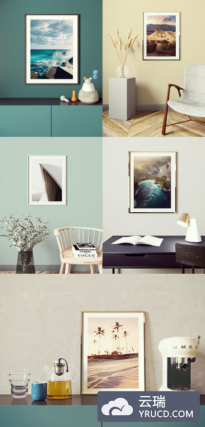 客厅画框样机素材下载[PSD]