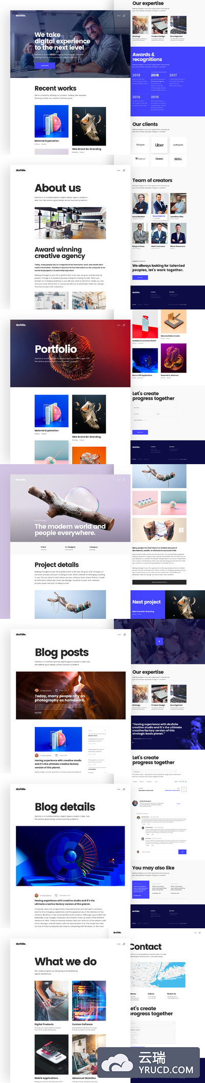 一流的企业网站ui网页模板下载[Sketch]