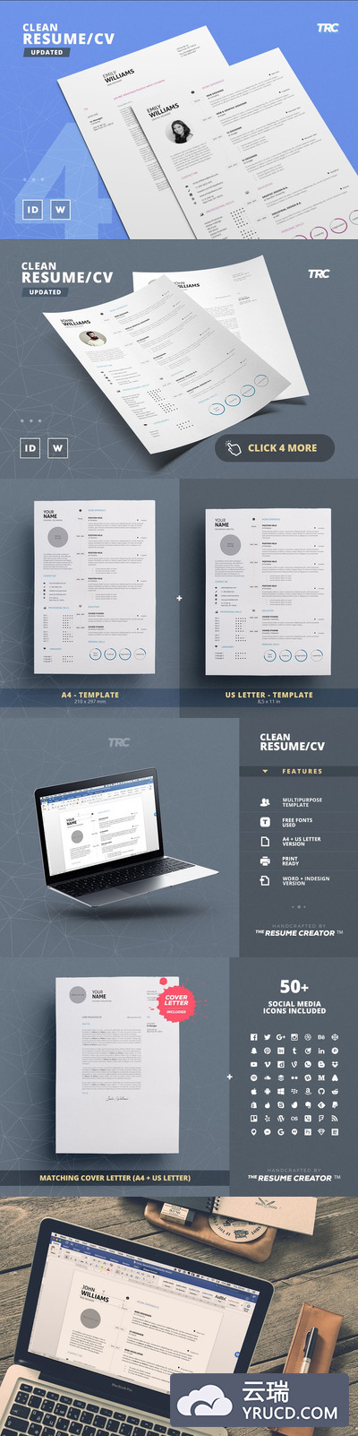 干净简历模板 Clean Resume/Cv Template Volume 4