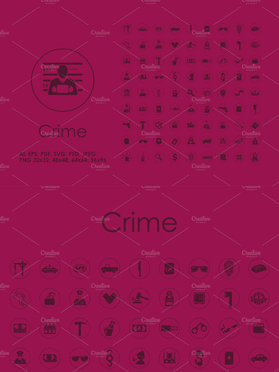 简单的监狱元素图标 81 Crime simple icons