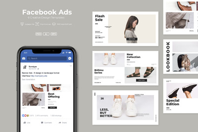 时尚高端简约facebook社交媒体广告banner海报设计模板.V17