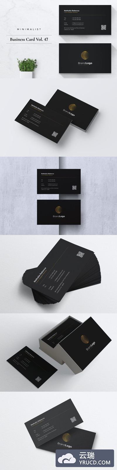 极简风格的高品质商业商务放地方名片设计模板-47