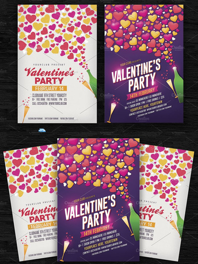 情人节元素海报 Valentines Day Party